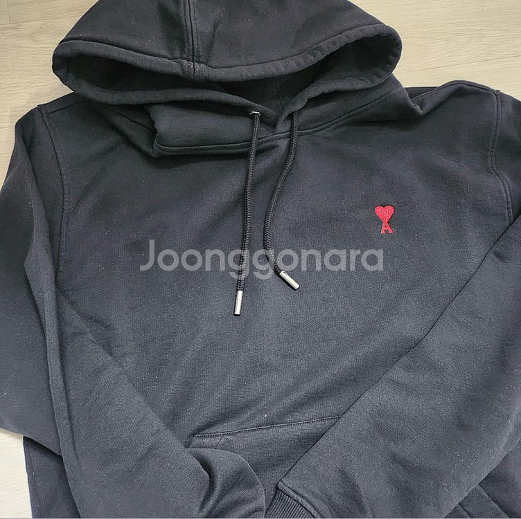 아미 스몰로고 하트 후드티--3