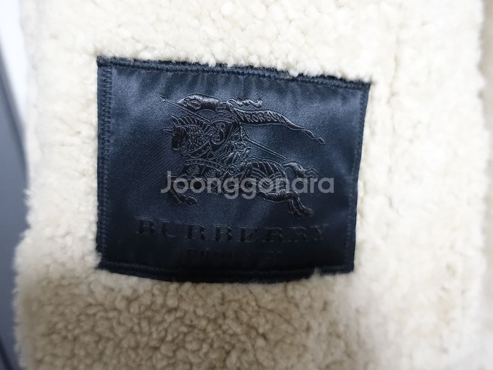 버버리 프로섬 카멜 프린팅 스웨이드 무스탕 코트 새상품--4