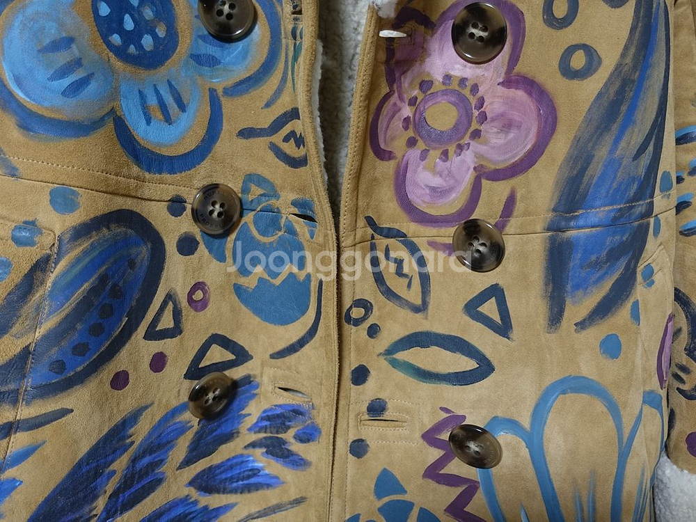 버버리 프로섬 카멜 프린팅 스웨이드 무스탕 코트 새상품--1