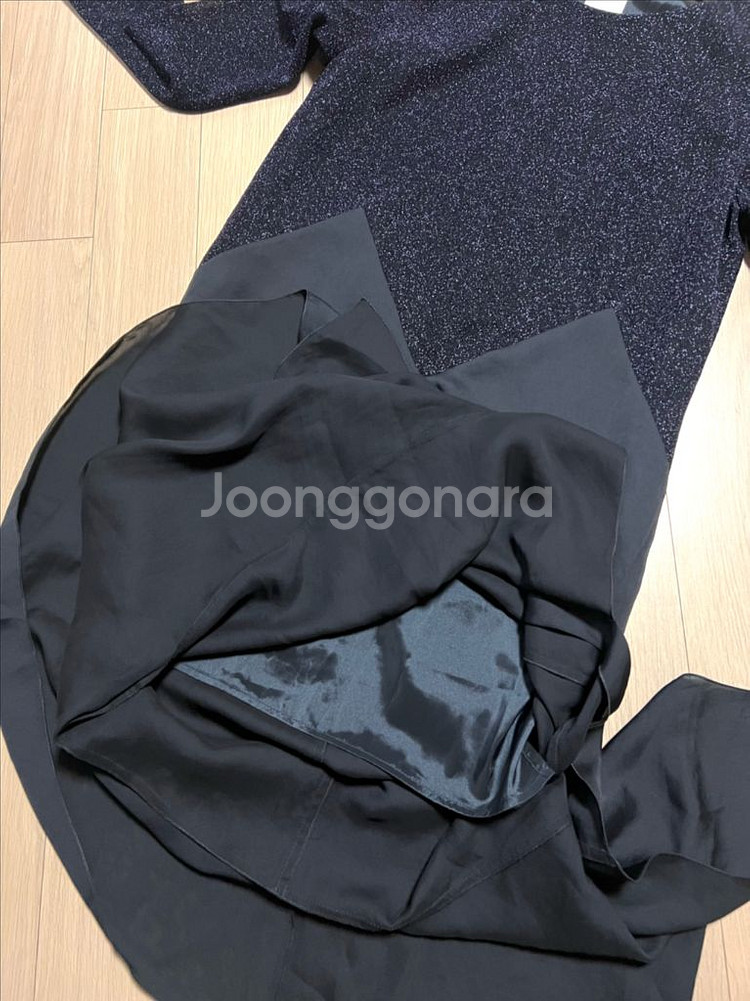 SJYP 펄니트프릴머메이드롱원피스메탈시스루연말생일파티룩--16