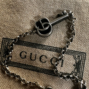 정품 구찌 팔찌 더블 G 키 브레이슬릿 925 실버