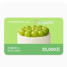 투썸 케이크 교환권 39000원권