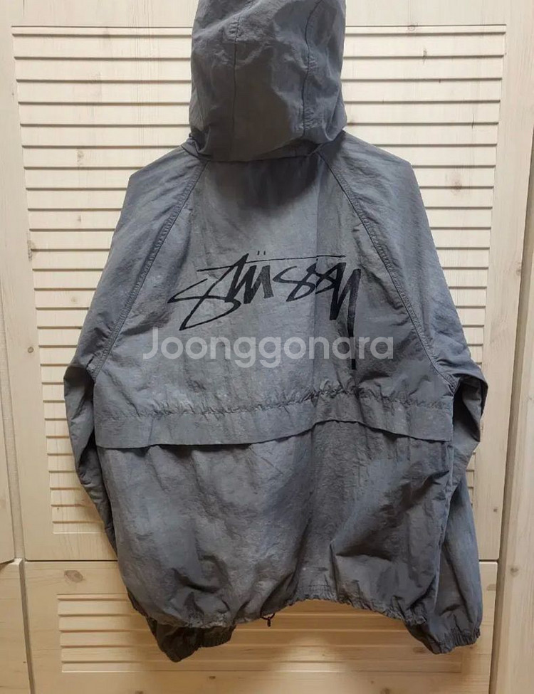 [L] 스투시 웨이브 다이 비치 쉘 자켓 그레이--2