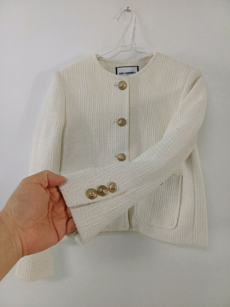 여성 칼라거펠트 봄.가을 간절기 트위드자켓 (95) 이미지