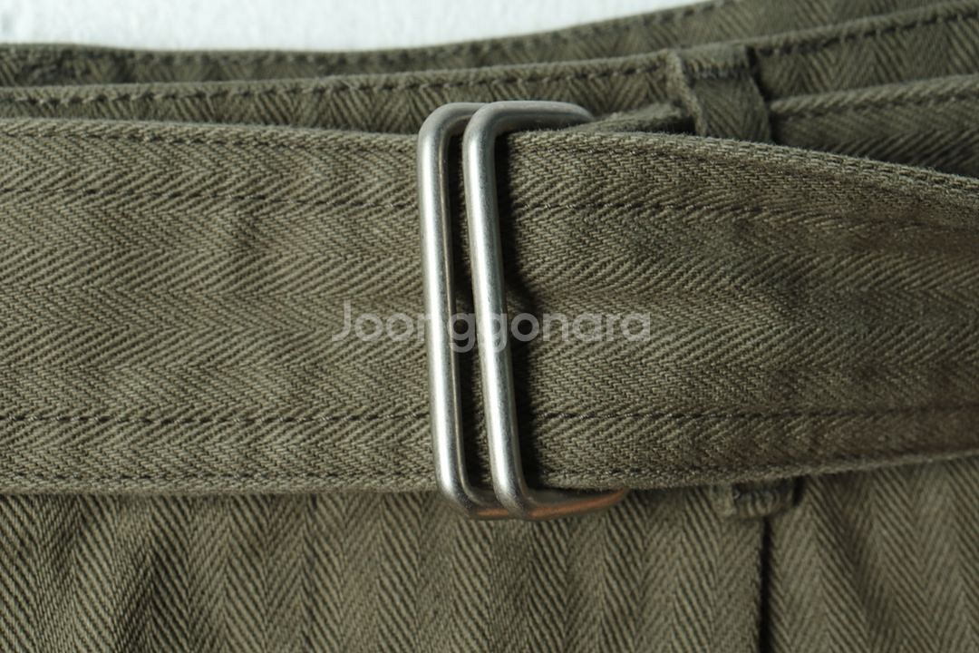 (L) 브랜드빈티지 면바지 팬츠 에스파이 카키 와이드--4