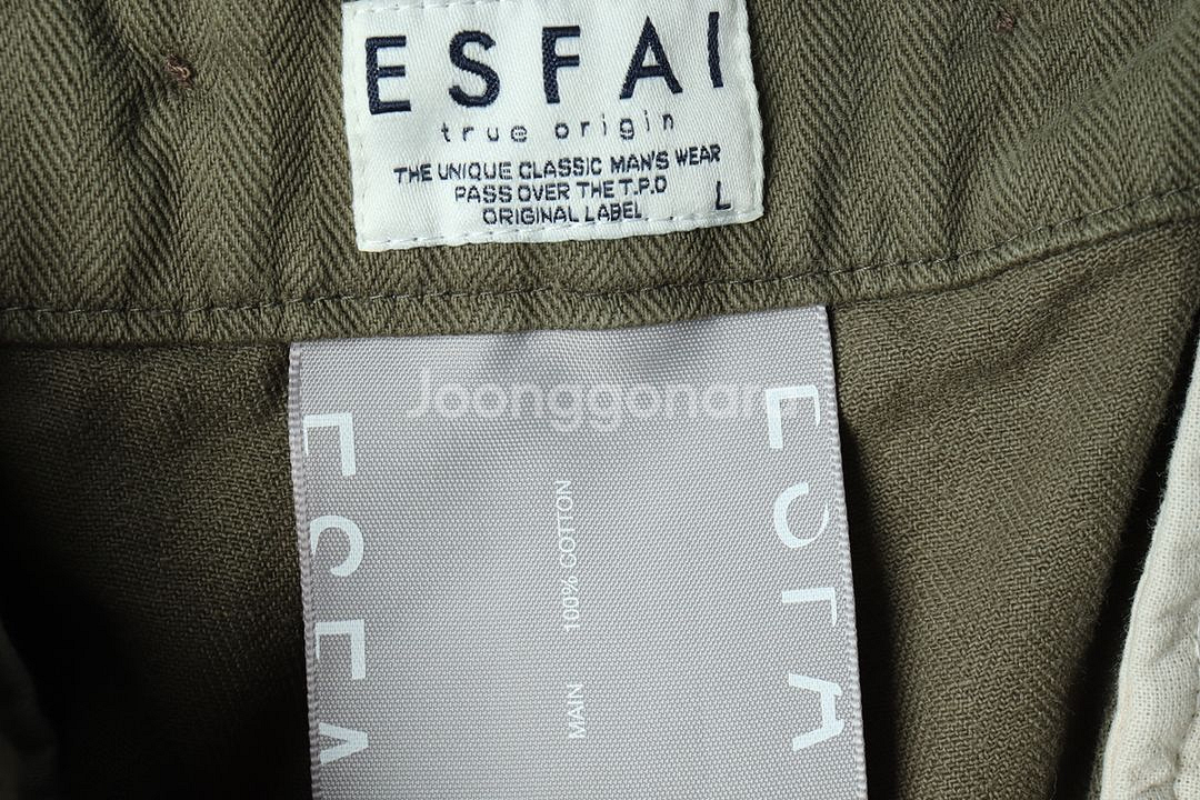(L) 브랜드빈티지 면바지 팬츠 에스파이 카키 와이드--5