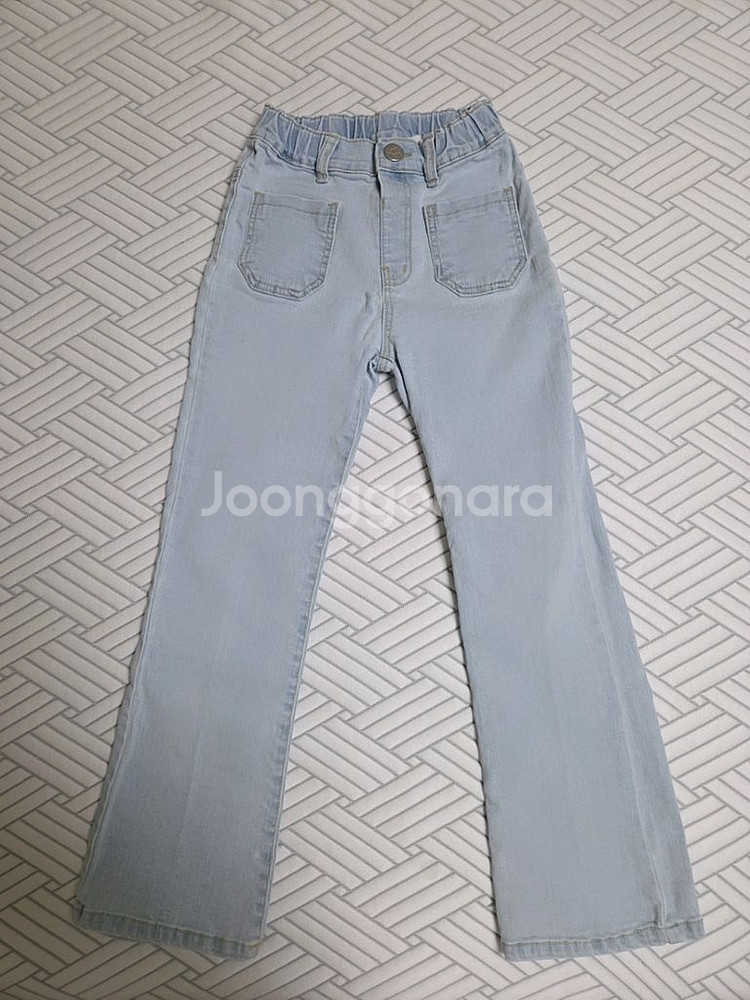 에이마켓 연청 데님 부츠컷 청바지 js사이즈(8-9세)--0