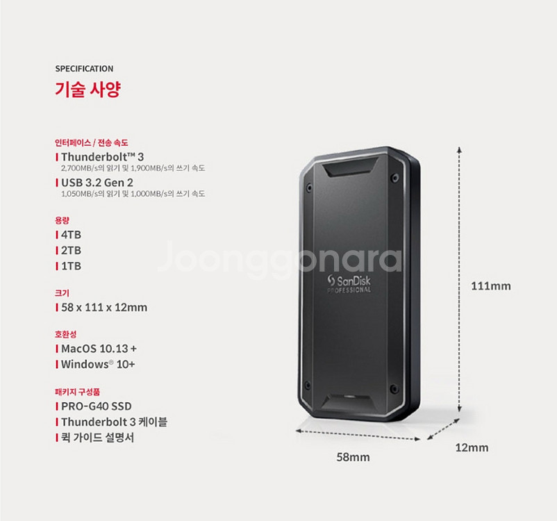 샌디스크 프로패셔널 프로 G40 1TB 판매합니다.--1
