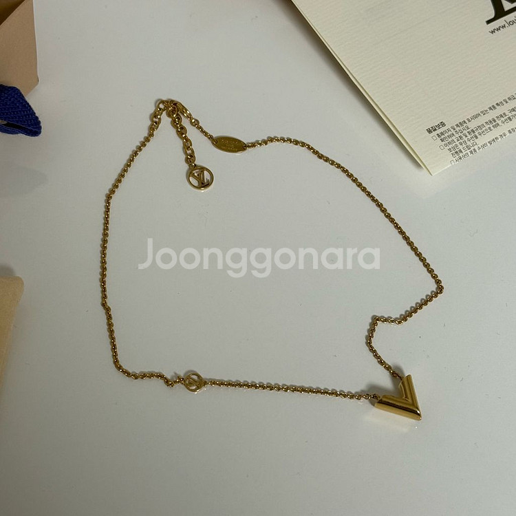 루이비통 에센셜 골드코팅 목걸이--3