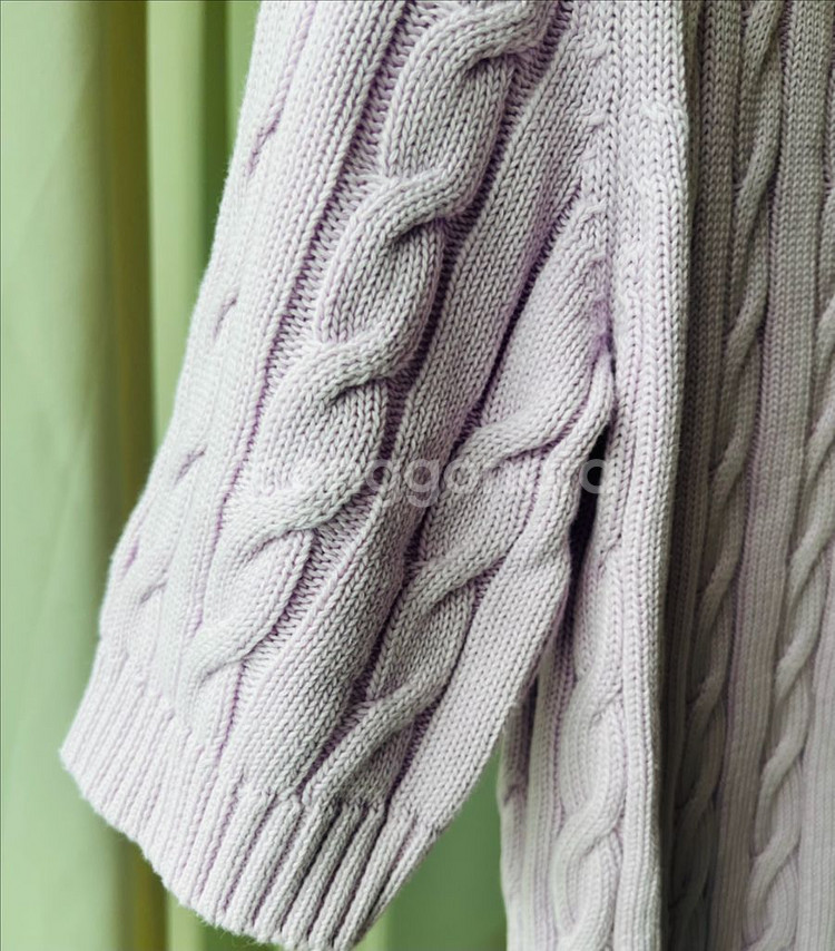 빈폴 레이디스 코튼 케이블 브이넥 5부 가디건 라벤다--15