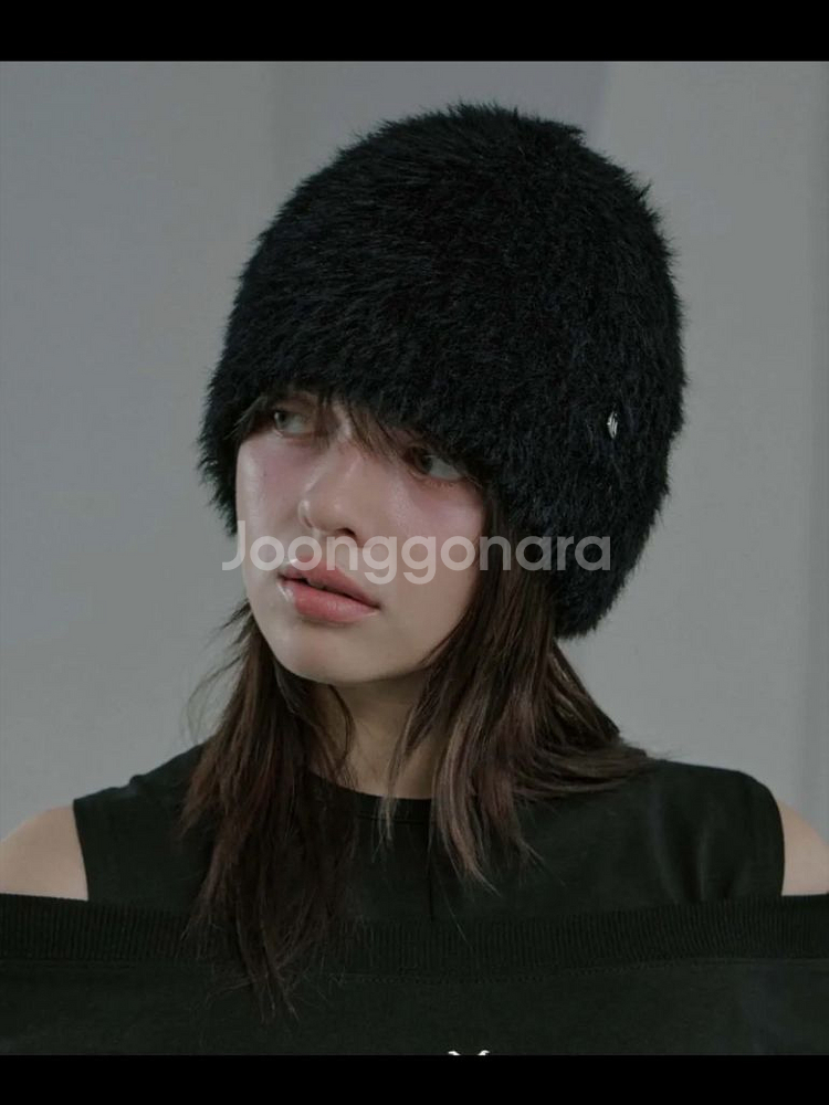 무아르모아 비니 Soft Angora Beanie 블랙--1