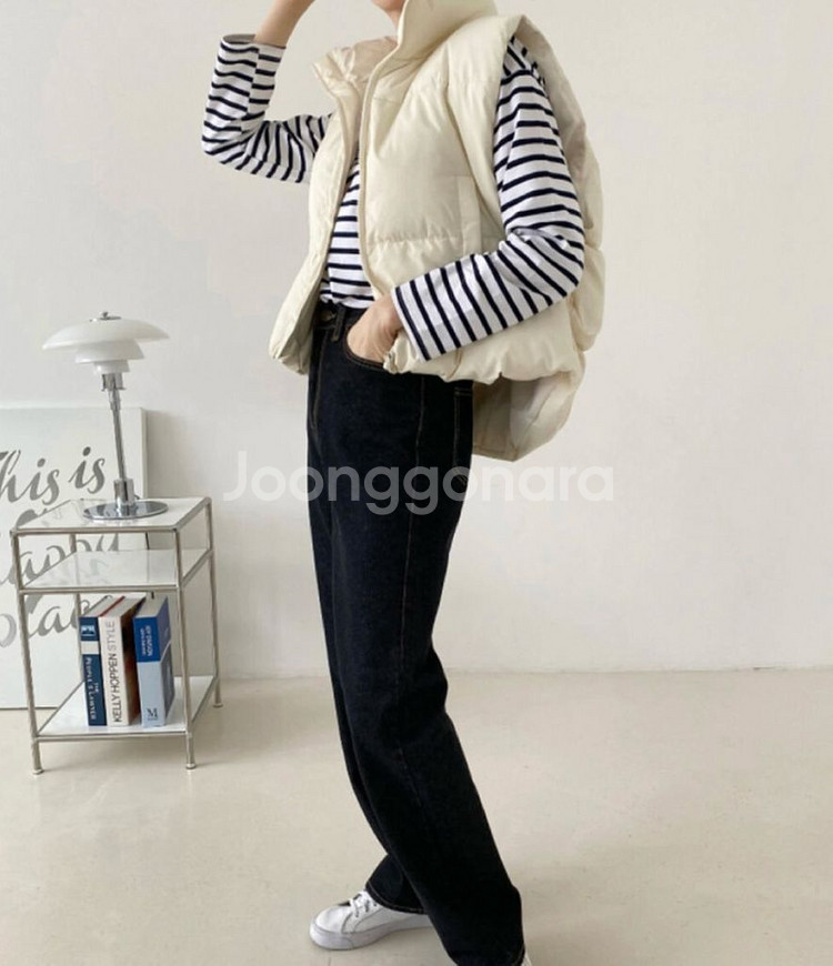 언발 패딩 조끼--1