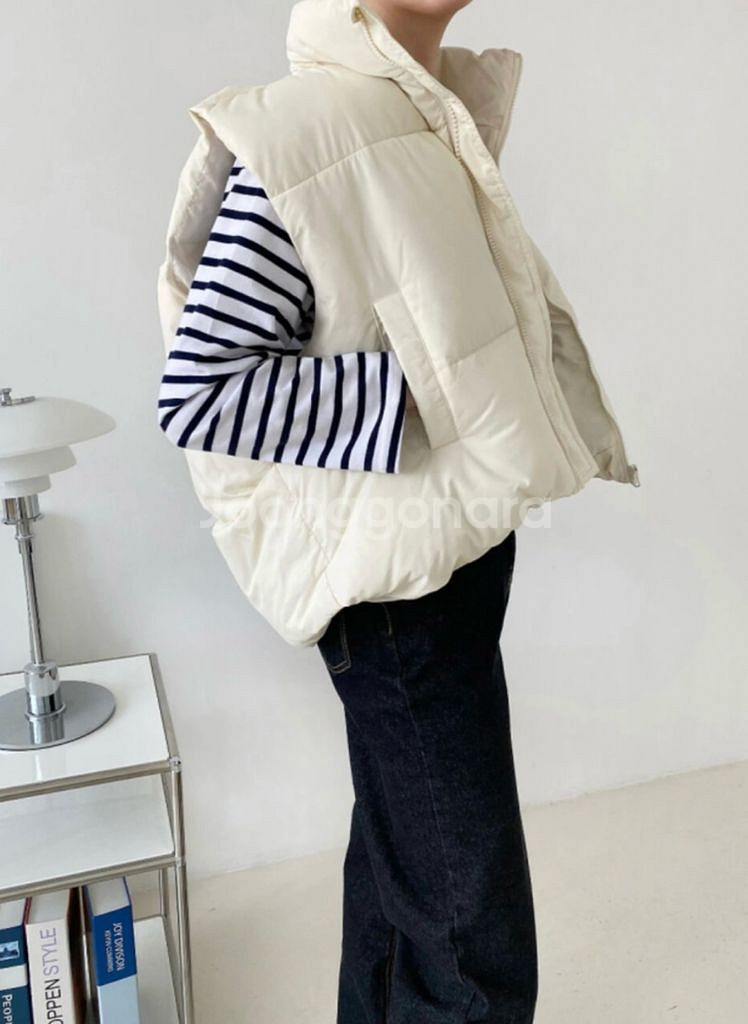 언발 패딩 조끼--2