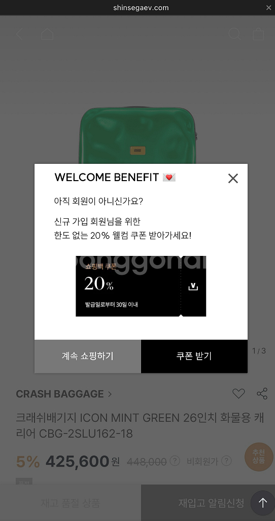 크래쉬배기지 26인치 캐리어 그린색상--6