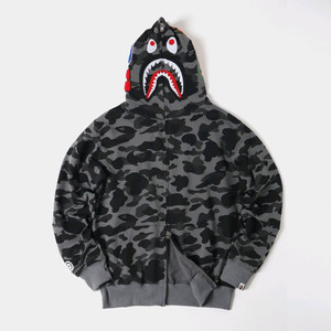 베이프 샤크 카모 풀집업 후드