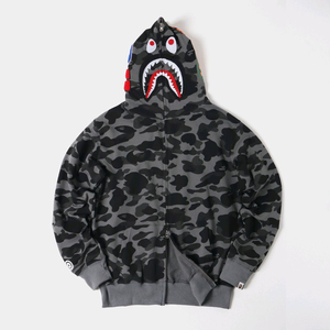 베이프 샤크 카모 풀집업 후드