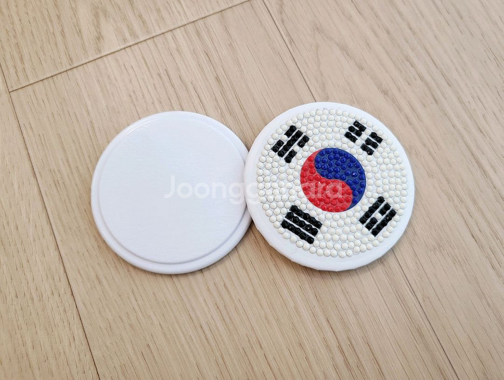 [새상품]핸드메이드 휴대용 손거울 (태극기,미니거울)--2