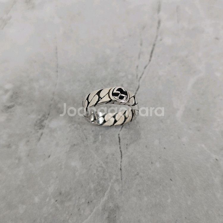 구찌 인터로킹 G 체인 반지 링 17호 판매--1