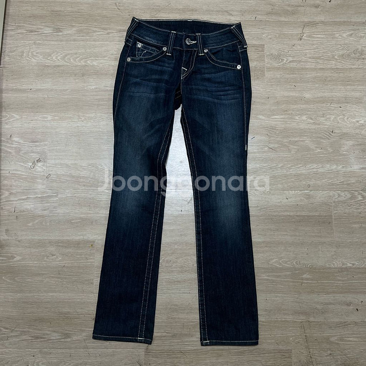 트루릴리전 여성 워싱 스트레이트 데님진 청바지 24--0