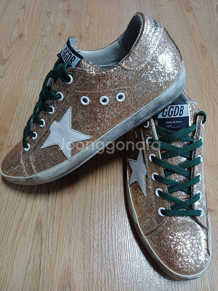 골든구스 골드 글리터 스니커즈 정품!39사이즈245!--0