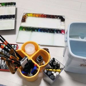 SWC 신한 수채 물감 32색 + 팔레트 + 붓 세트