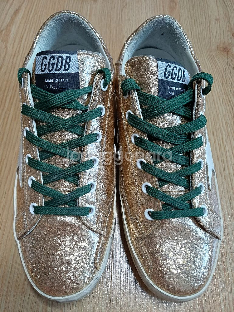골든구스 골드 글리터 스니커즈 정품!39사이즈245!--8