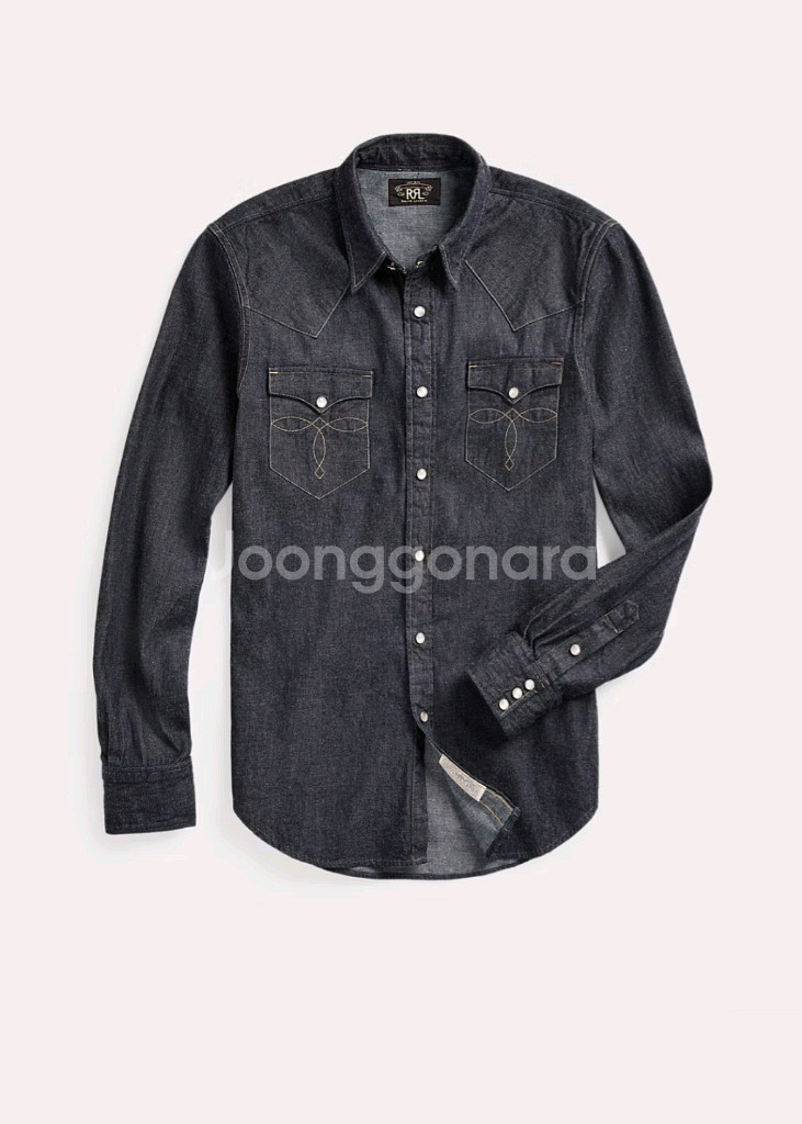 더블알엘 슬림핏 데님 웨스턴 셔츠 XL RRL--0