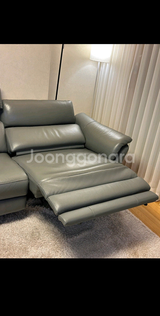 한샘 MVME 시어터 천연가죽 리클라이너--7