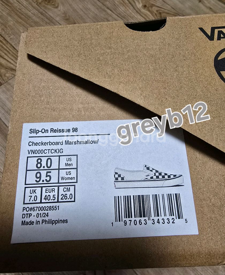 반스 슬립온 리이슈 98 체커보드 마쉬멜로우--0