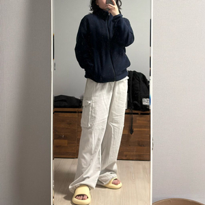 유니클로 후리스 집업 자켓 네이비