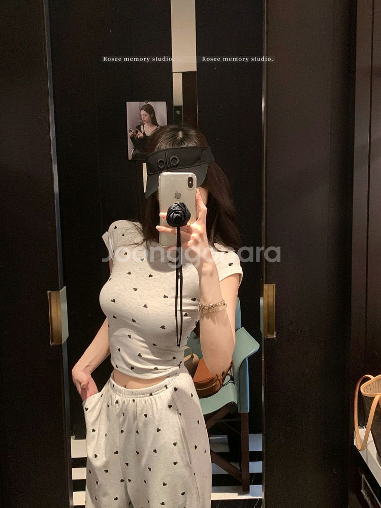 수입의류 하트땡 세트 반팔티 팬츠 세트--3