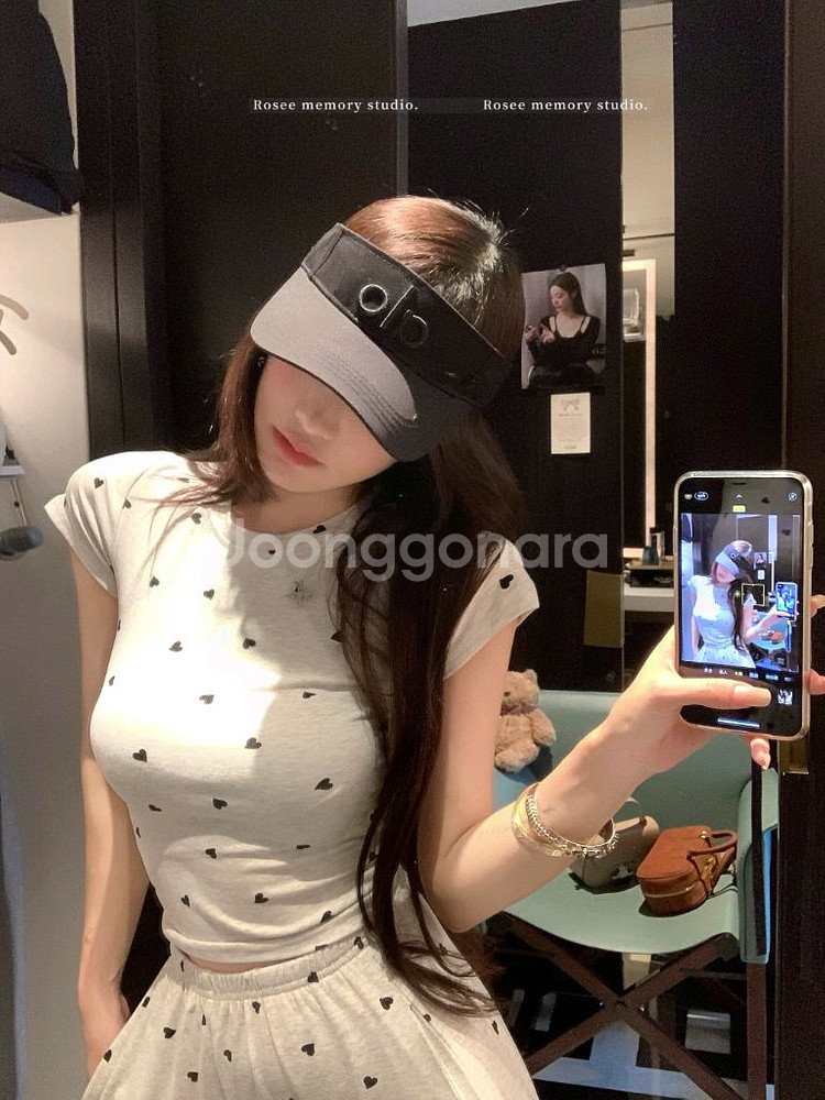 수입의류 하트땡 세트 반팔티 팬츠 세트--4