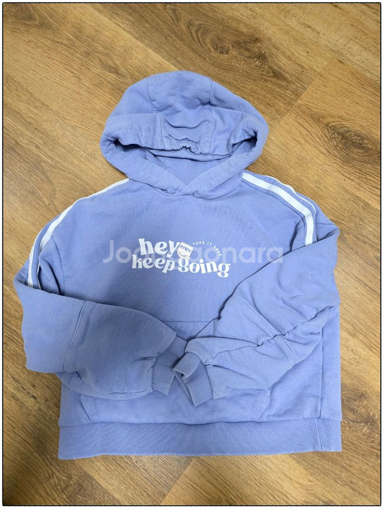 아동 꼬망스 후드티셔츠 연블루 [140]--1