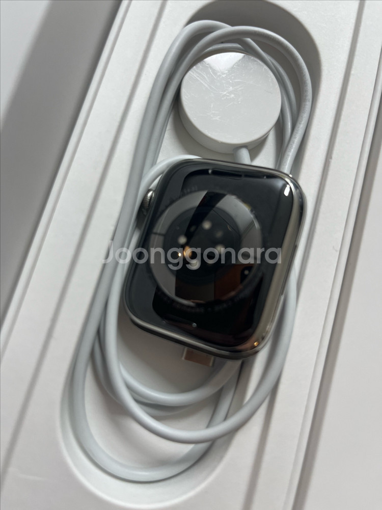 애플워치7스테인리스 45mm 실버 S급--1