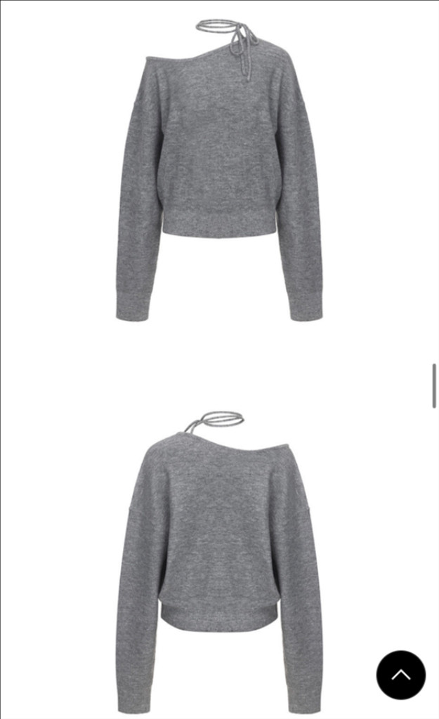 raive 레이브 스트랩 원숄더 오프숄더 니트 그레이--2