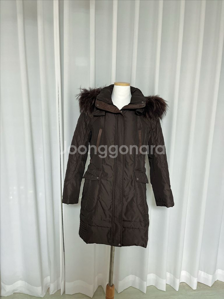 지센 브라운 롱패딩 90사이즈--0