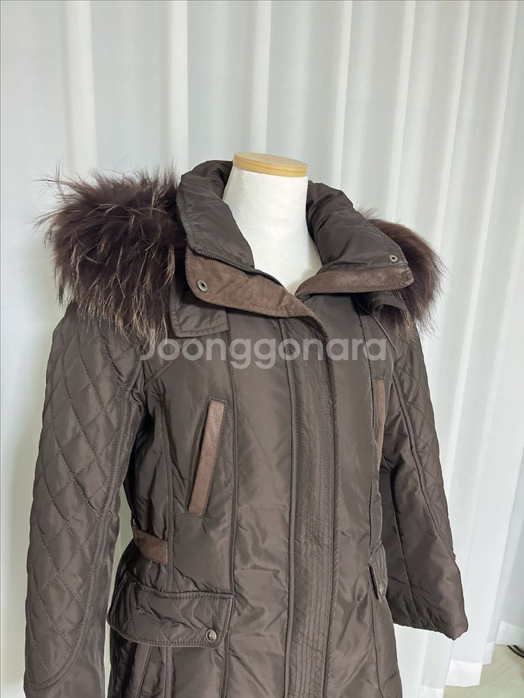 지센 브라운 롱패딩 90사이즈--3