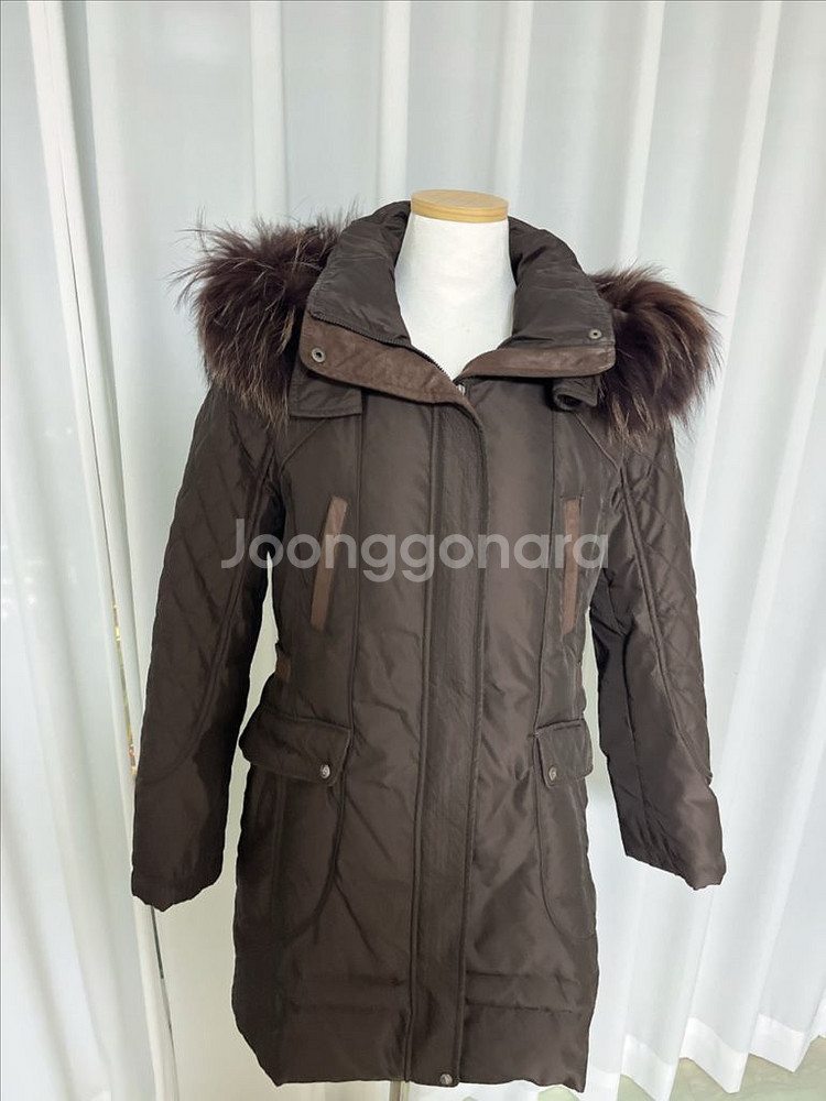 지센 브라운 롱패딩 90사이즈--1