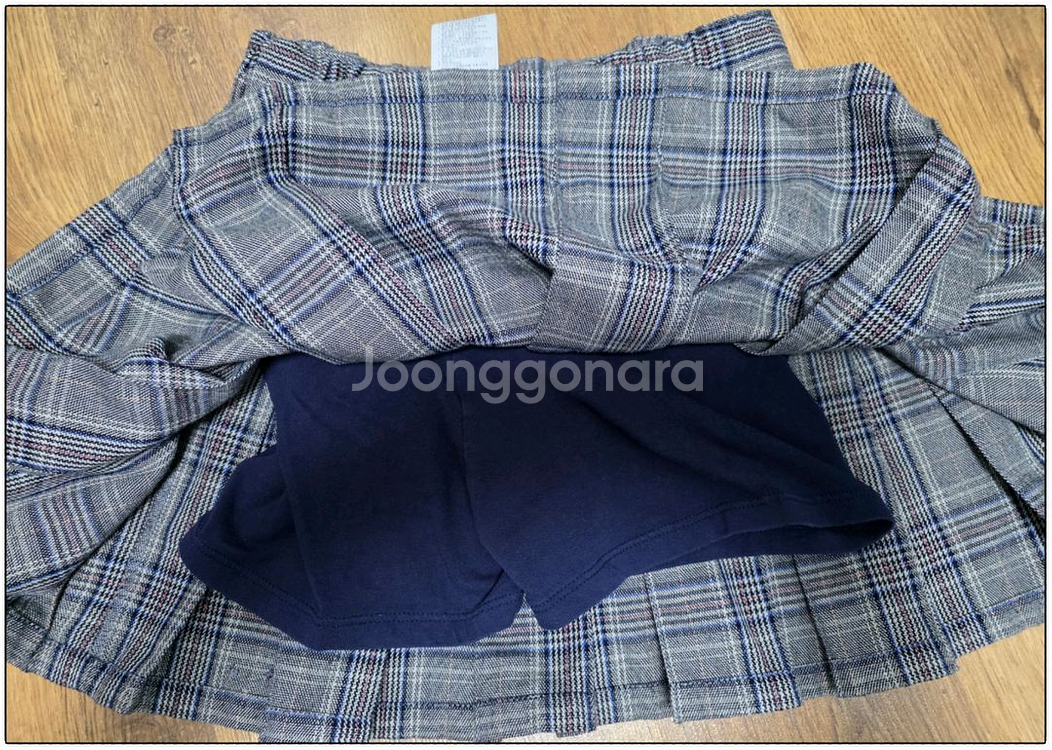 아동 꼬망스 치마 체크 [140]--5