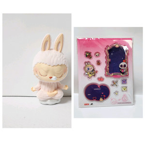 세트)팝마트 라부부 피규어+아크릴 포토프레임_요가 명상