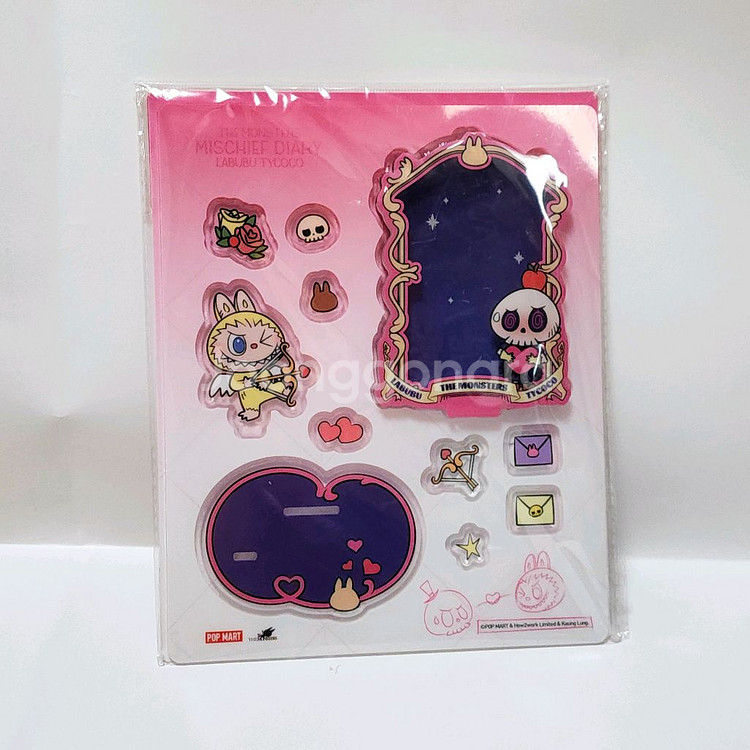 세트)팝마트 라부부 피규어+아크릴 포토프레임_요가 명상--3