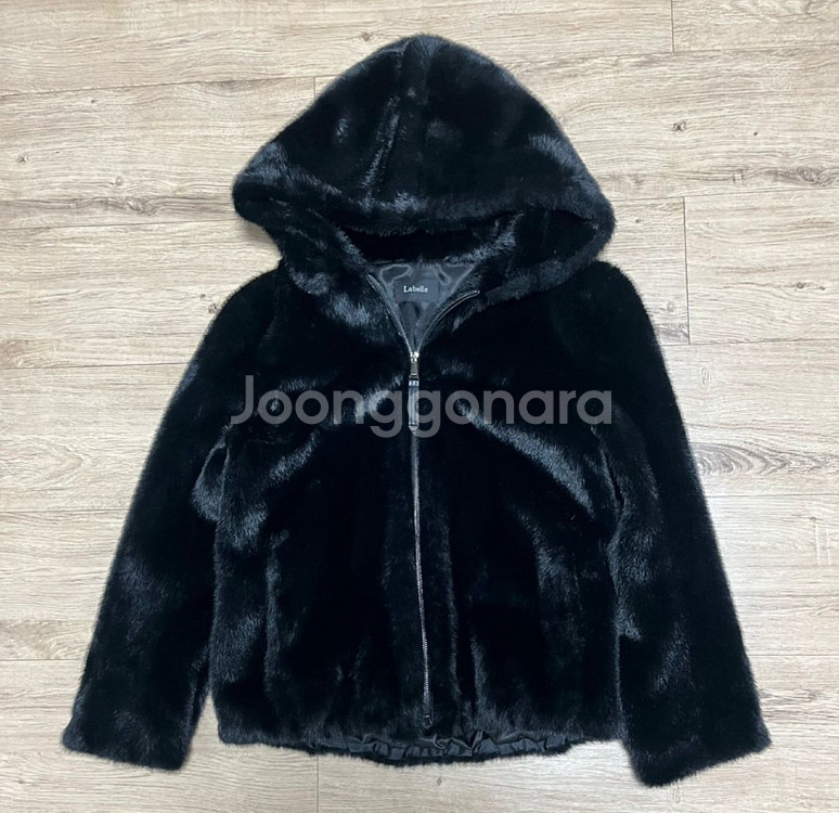 라벨르 후드 페이크퍼 에코퍼 퍼자켓 밍크 집업 인조퍼--3