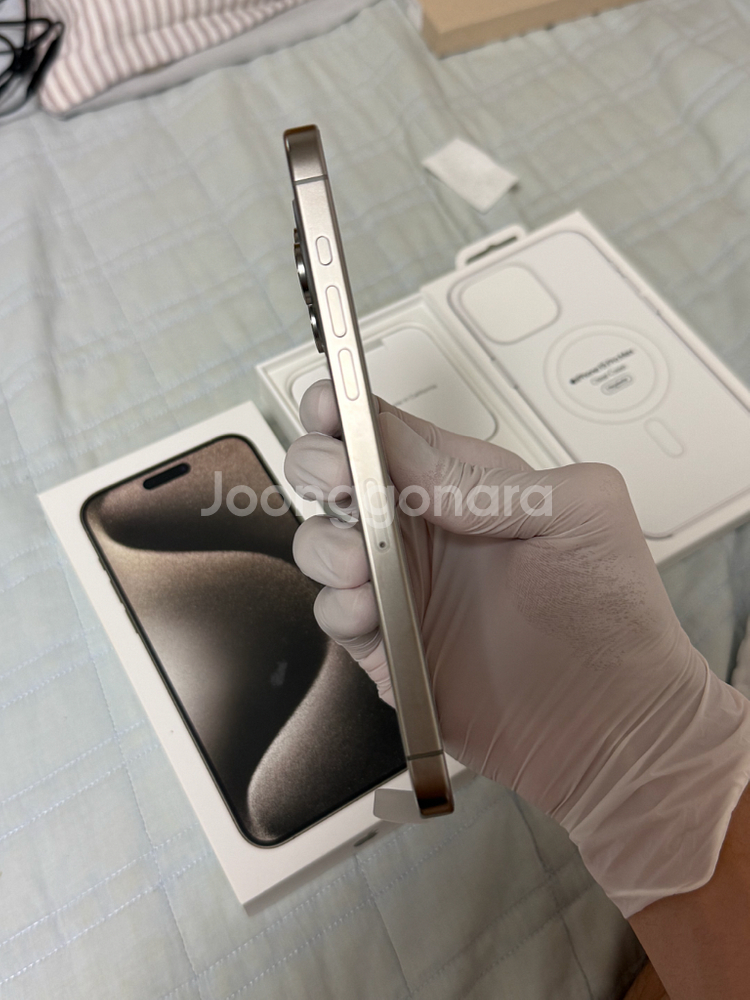(미사용)아이폰15 프로맥스 내추럴 티타늄 512G--1