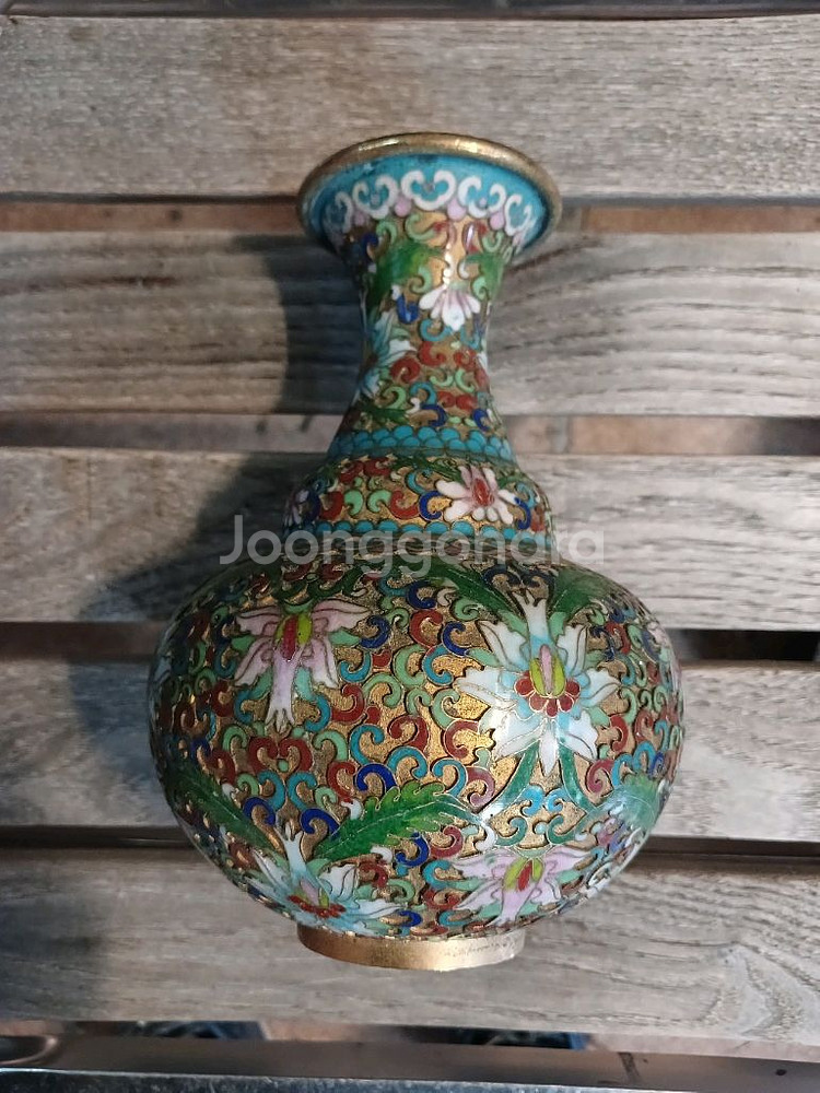 섬세한 칠보 꽃무늬가 아름다운 동태 화병--0