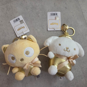 산리오 시나모롤.초코캣골드 인형키링