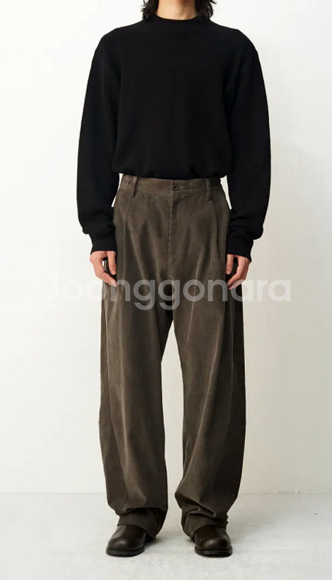 쿠어 코듀로이 패널드 라운딩 팬츠 (신더그레이)--0