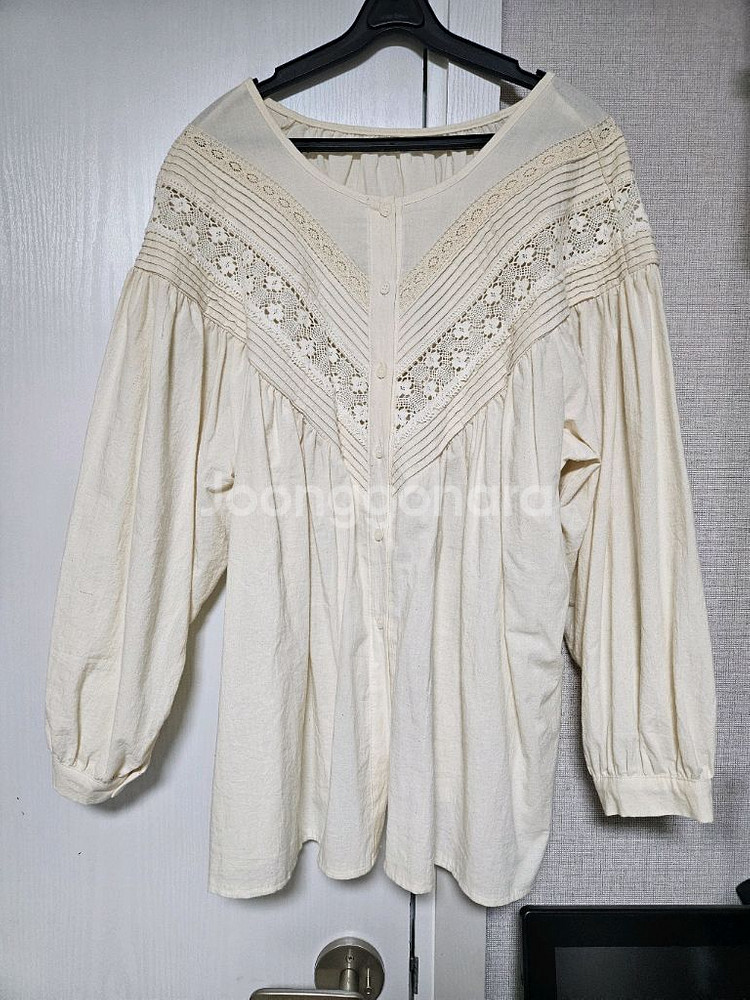 레이스 루즈핏 블라우스--0