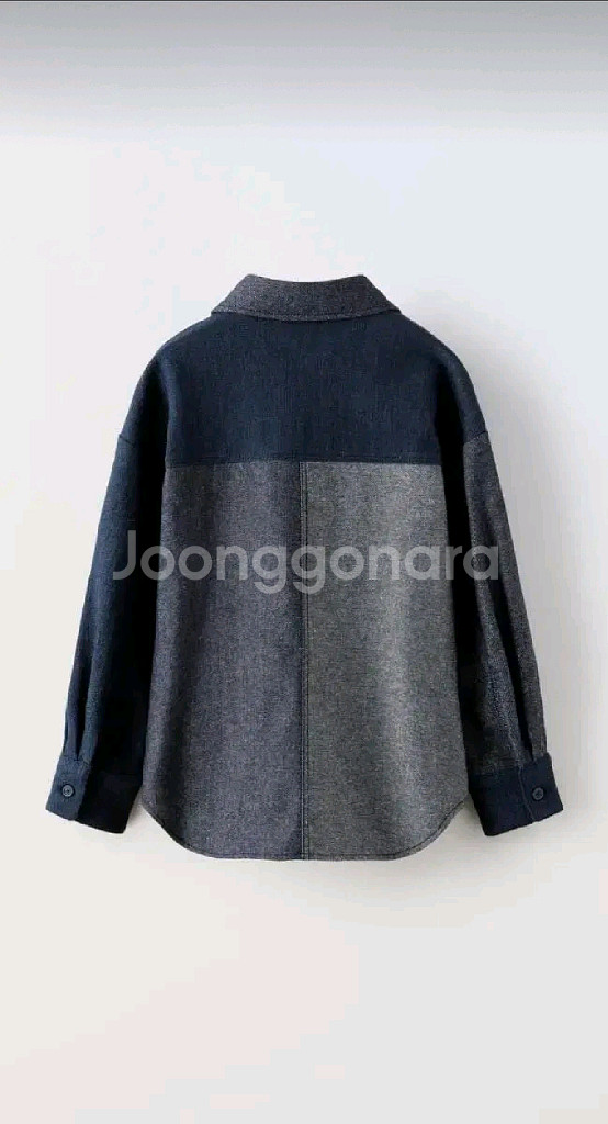 자라키즈 패치워크 데님 이펙트 셔츠 새상품--1