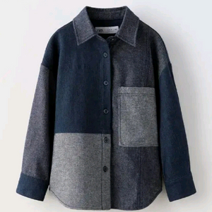 자라키즈 패치워크 데님 이펙트 셔츠 새상품