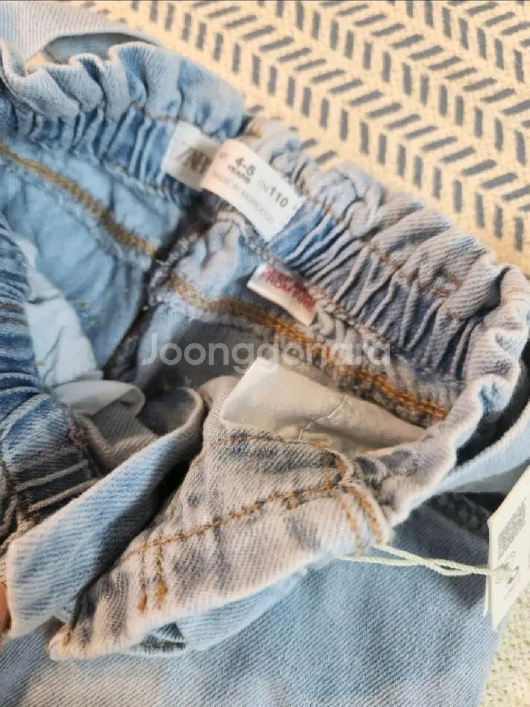 자라키즈 페이즐리 포켓 와이드 벨트 진 4-5y 새상품--3